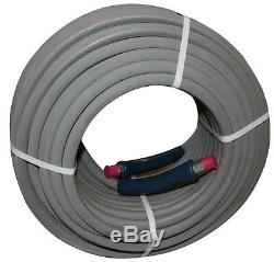Pressure Washer Parts 100 ft foot 3/8 Gray Non-Marking 4000psi Pressure Hose QC