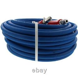 Pressure Washer Parts Hose 6000 PSI 100 FT 2 Wire Braid Blue Non-Marking