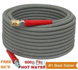 Pressure Washer Parts Hose 6000 PSI 100 FT 2 Wire Braid Gray Non-Marking