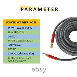 Pressure Washer Parts Hose 6000 PSI 100 FT 2 Wire Braid Gray Non-Marking New