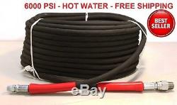 Pressure Washer Parts Hose 6000 PSI 100 FT 2 Wire Braid Hot Water 100' Wire