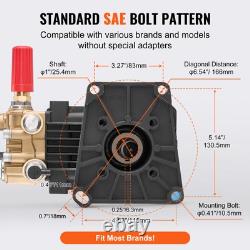 Pressure Washer Pump 1 Shaft Horizontal Triplex Plunger 4300 PSI 4.4GPM