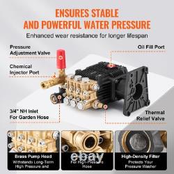 Pressure Washer Pump 1 Shaft Horizontal Triplex Plunger 4300 PSI 4.4GPM