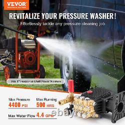 Pressure Washer Pump 1 Shaft Horizontal Triplex Plunger 4400 PSI 4.4GPM