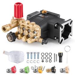 Pressure Washer Pump 3/4 Shaft Horizontal Triplex Plunger 3300 PSI 2.5GPM