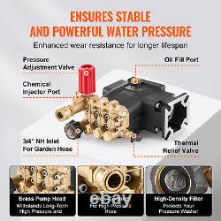 Pressure Washer Pump 3/4 Shaft Horizontal Triplex Plunger 3300 PSI 2.5GPM