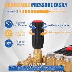 Pressure Washer Pump 4000PSI 4.4GPM 1 Shaft Horizontal Triplex Plunger Power