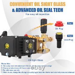 Pressure Washer Pump 4000PSI 4.4GPM 1 Shaft Horizontal Triplex Plunger Power