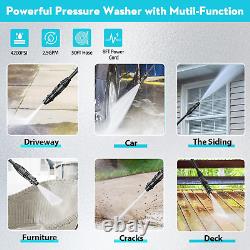 Pressure Washer with 8FT Power Cord and 50FT Outlet Hose, 4200 PSI High Pressure