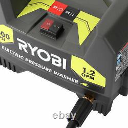 RYOBI 1600 PSI ELECTRIC PRESSURE WASHER 1.2 GPM Power Washer with Turbo Nozzle