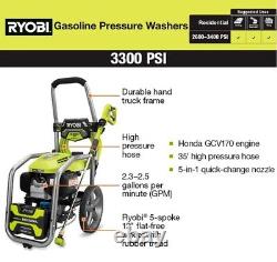 RYOBI 3300 PSI 2.5 GPM Cold Water Gas Pressure Washer with Honda GCV200 Engine