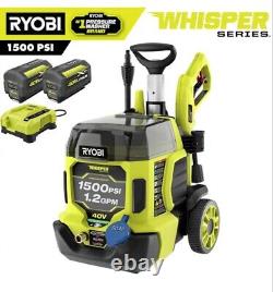 RYOBI 40V HP Brushless 1500psi Pressure Washer With (2) 6.0 Ah Batteries -RY40PW15