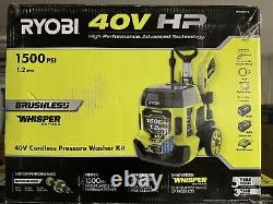 RYOBI 40V HP Brushless 1500psi Pressure Washer With (2) 6.0 Ah Batteries -RY40PW15