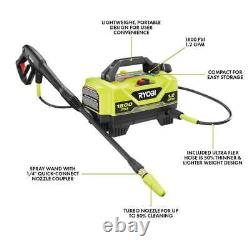 RYOBI Cold Water Corded Electric Pressure Washer 1800-PSI 1.2-GPM with Soap Tank