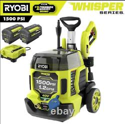 RYOBI Electric Pressure Washer 40V HP 1500 PSI Cold Water Batteries Charger