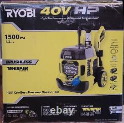 Ryobi 40VHP Brushless Whisper Series 1500 PSI 1.2 GPM Electric Pressure Washer K