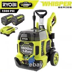 Ryobi 40v HP Brushless Whisper Series 1500 Psi 1.2 Gpm Pressure Washer