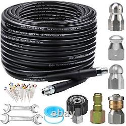 Sewer Jetter Kit for Pressure Washer 100FT Newest 5800PSI Drain Cleaner Hose