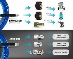 Sewer Jetter Kit for Pressure Washer 150FT 1/4 M-NPT 5800PSI Drain Cleaner Hose