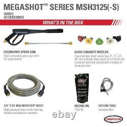 Simpson MegaShot 3,100 PSI 2.5 GPM Gas Pressure Washer Powered by Honda, 60551