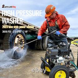 SurmountWay Gas Pressure Washer 3600 PSI 2.6 GPM Power Car Garden Spray Washer