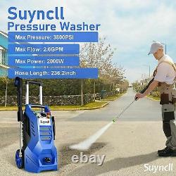 Suyncll Electric Pressure Washer 3800PSI, 2.6GPM Power Washer Cleaner 4 Nozzles