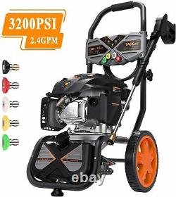 TACKLIFE Gas Pressure Washer 3200PSI at 2.4GPM 6.5 Peak HP, 5 Nozzles, 25FT Hose