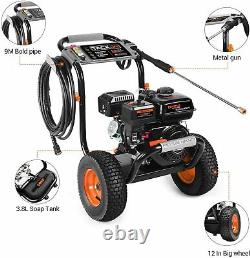 TACKLIFE Gas Pressure Washer, 3300PSI at 2.6 GPM, 5 Nozzles, Nimble Move Gas Pow