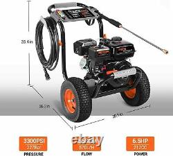 TACKLIFE Gas Pressure Washer, 3300PSI at 2.6 GPM, 5 Nozzles, Nimble Move Gas Pow