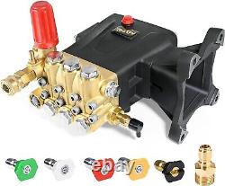 TOOLCY 4200 PSI Triplex Pressure Washer Pump 1 Shaft Horizontal Plunger 4.4 GPM