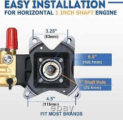 TOOLCY 4200 PSI Triplex Pressure Washer Pump 1 Shaft Horizontal Plunger 4.4 GPM