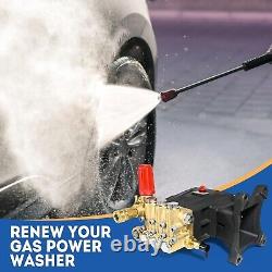 TOOLCY 4200 PSI Triplex Pressure Washer Pump 1 Shaft Horizontal Plunger 4.4 GPM