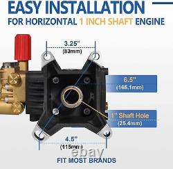 TOOLCY Pressure Washer Pump 3600-4400 PSI Max 4.4 GPM, 1 inch Shaft Triplex