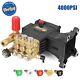 TOOLCY Pressure Washer Pump 4000 PSI 1 Shaft Horizontal Triplex Plunger 4.4 GPM