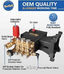 TOOLCY Pressure Washer Pump Hose Kit, Max 4000 PSI 4.2 GPM, 1 Shaft Horizontal