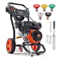 VEVOR 3400 PSI 2.6 GPM Gas Pressure Washer Powered Washer 210cc 5 Connect Nozzle