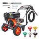 VEVOR 4400 PSI 4.0 GPM Cold Water Gas Powered Pressure Washer 390cc 5 Nozzles