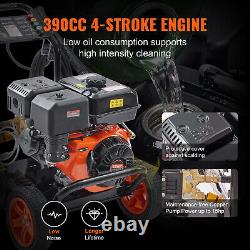 VEVOR 4400 PSI 4.0 GPM Cold Water Gas Powered Pressure Washer 390cc 5 Nozzles