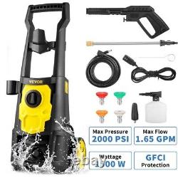 VEVOR Electric Pressure Washer, 2000 PSI, Max. 1.65 GPM Power Washer with 30 ft Hose