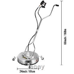 VEVOR Flat Surface Cleaner 24 Stainless Steel 4000PSI Pressure Washer with Wheels