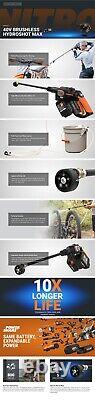 WORX Nitro Hydroshot MAX 800 PSI Brushless Cold Water Battery Pressure Washer