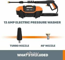 WORX WG601 1500 Max PSI 1.1 GPM 13A Electric Pressure Washer, Black and Orange