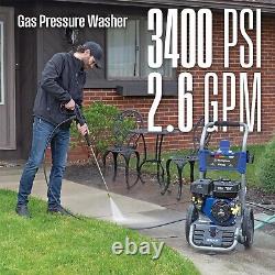WPX3400 Gas Pressure Washer, 3400 PSI and 2.6 Max GPM, Onboard Soap Tank, Spray