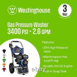 Westinghouse 3400 PSI 2.6 GPM Gas Powered Cold Water Pressure Washer WPX3400