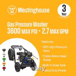 Westinghouse WPX3600 5 Included Nozzles Heavy Duty 3600 PSI 2.7-GPM Cold Water