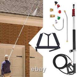 With5 Extension, Telescoping Gutter Spray Power Washer 24Ft Psi Lance Pressure