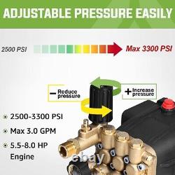 YAMATIC 3/4 Shaft Triplex Pressure Washer Pump Horizontal 3300 PSI 3.0 GPM
