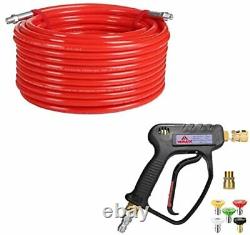 YAMATIC 50 FT 1/4 Sewer Jetter Kit for Pressure Washer 5000PSI 12 GPM Pressur