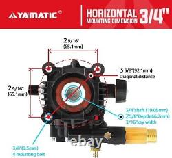 YAMATIC Horizontal Pressure Washer Pump 3/4 Shaft Max 3300 PSI @ 2.5 GPM Ori