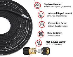 YAMATIC Kink Resistant Pressure Washer Hose Wear Resistant 4000PSI 3/8 to M22